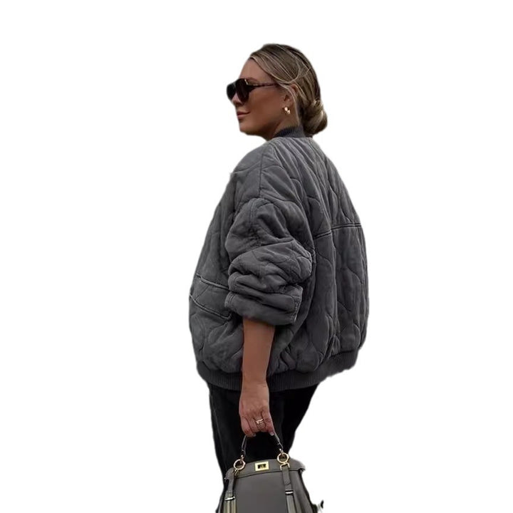 Damen gesteppte Oversized-Bomberjacke mit weichem Futter und luxuriösem Schnitt Drune