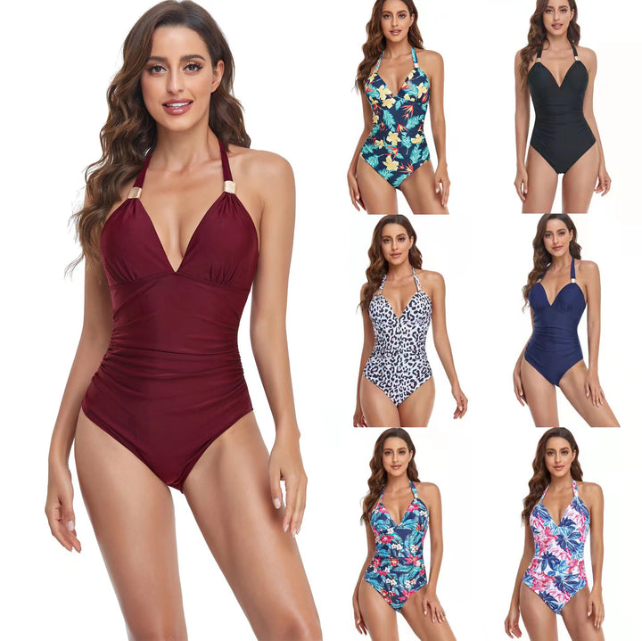 Damen Eleganter Hochgeschnittener Badeanzug Drune