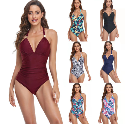 Damen Eleganter Hochgeschnittener Badeanzug Drune