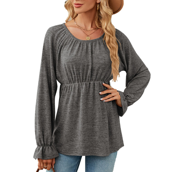 Damen lässiges Blusenshirt mit Raffung Drune