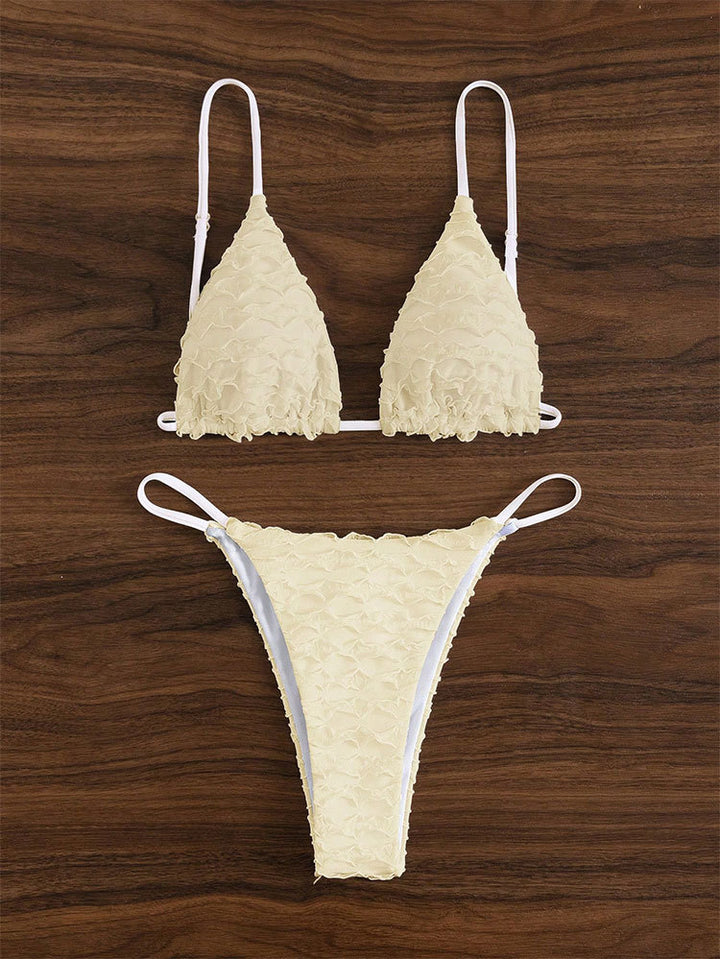 Damen Triangel-Bikini mit strukturiertem Rüschendesign Drune