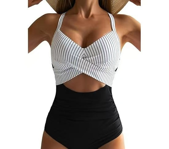 Damen Cut-Out Badeanzug mit Kreuzgurt Drune