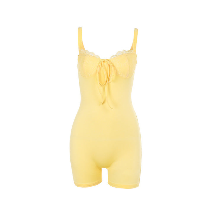 Damen Elegantes Bodysuit mit Spitzenakzenten Drune