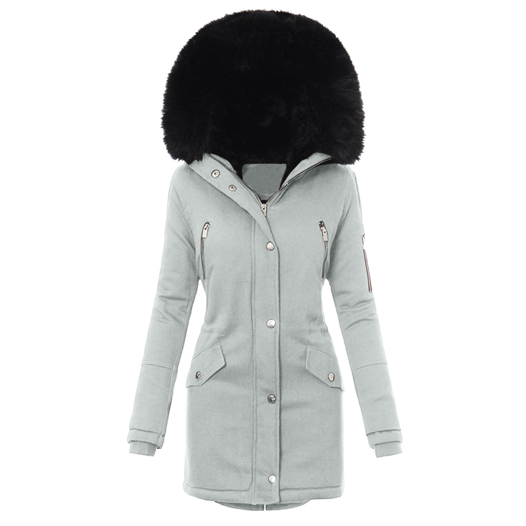 Damen Winterparka mit abnehmbarem Kunstfellkragen und praktischen Reißverschlusstaschen Drune