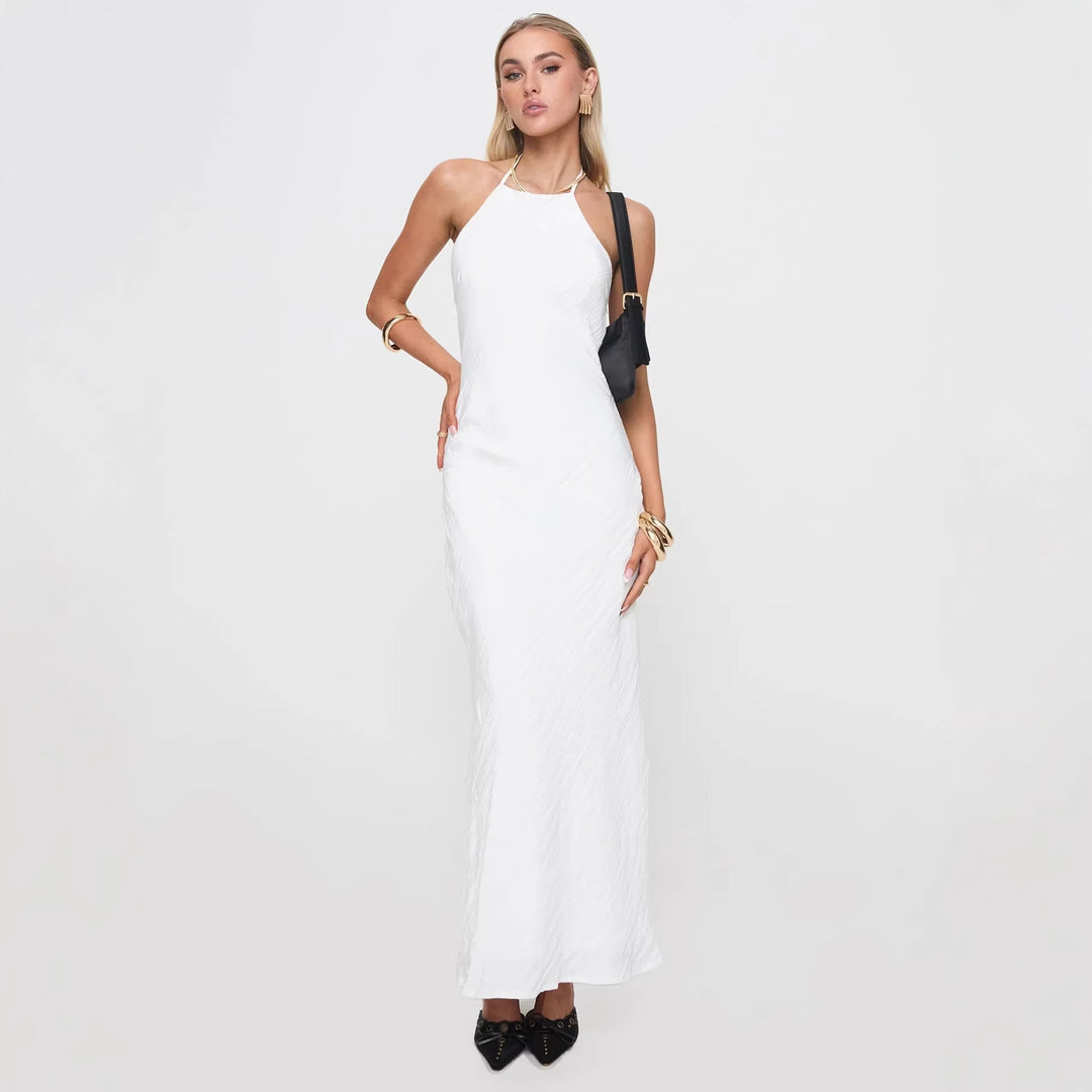 Damen Maxikleid mit elegantem Halsauschnitt und figurformendem Schnitt Drune