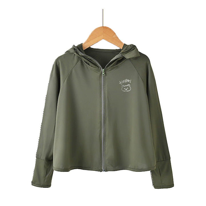Damen Leichte Kapuzenjacke mit verspieltem Motiv Drune