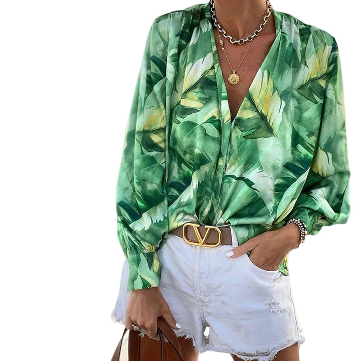 Damen Bluse mit floralem Muster und eleganter Schnittführung Drune