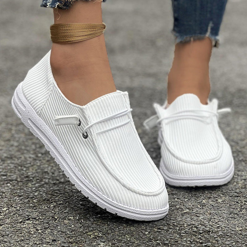 Damen nan urbaner Slip-On Loafer mit geripptem Textiloberteil und dämpfender Gummisohle Drune