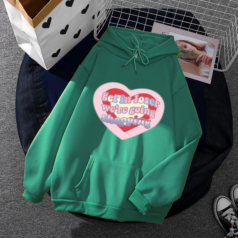 Damen Kuscheliger Kapuzenpullover mit kreativem Grafikdesign Drune
