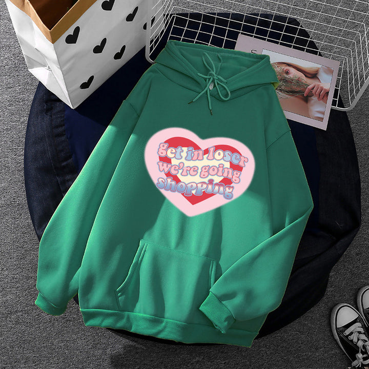 Damen Kuscheliger Kapuzenpullover mit kreativem Grafikdesign Drune
