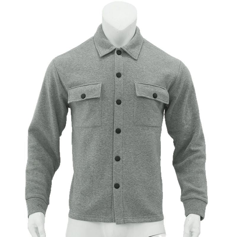 Herren nan Wollmix-Überhemdjacke mit Pattentaschen verdeckter Druckknopfleiste und Hemdkragen Drune