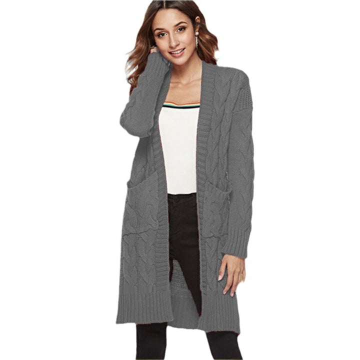 Damen Strickjacke mit langen Ärmeln und gezopften Details Drune