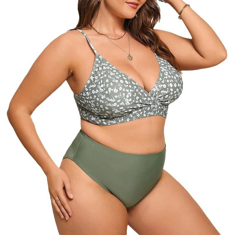 Damen Hochgeschnittener Floral-Bikini mit Komfortoberteil Drune