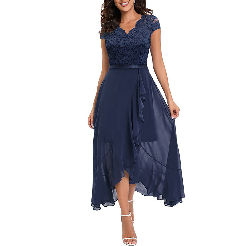 Damen High-Low Spitzen Abendkleid Drune
