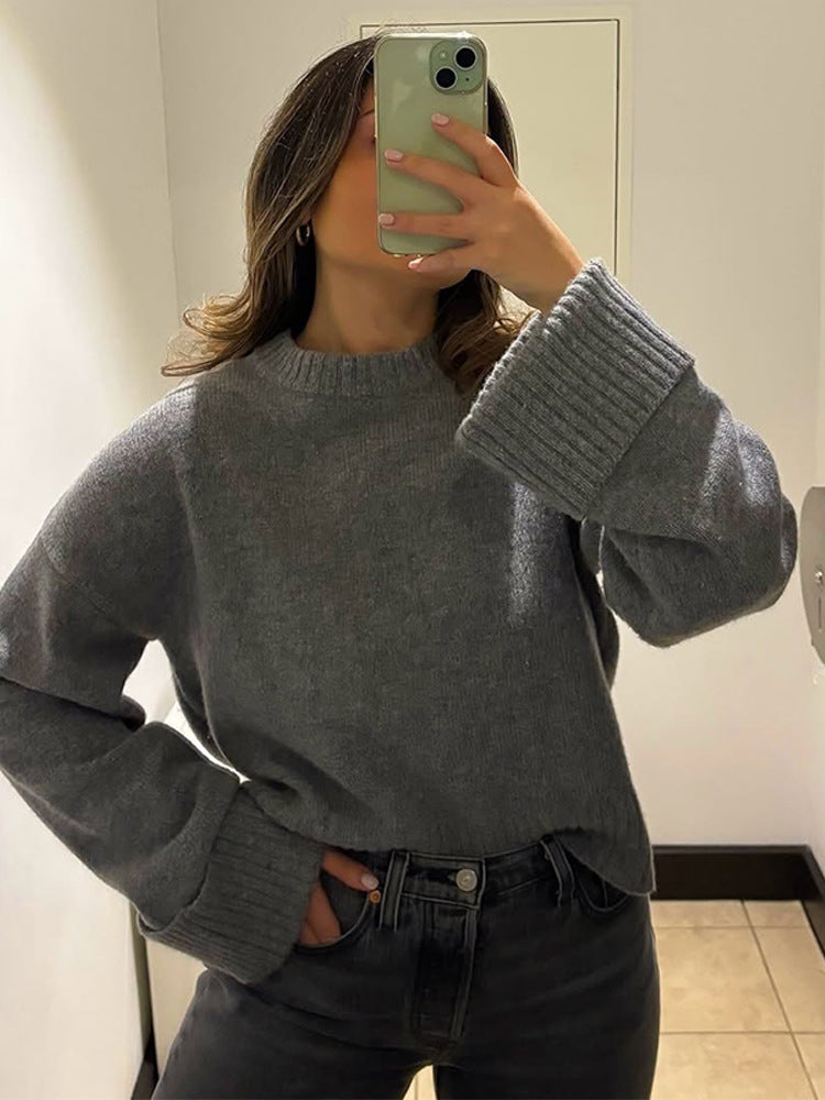 Damen gemütlicher, oversized Strickpullover Drune