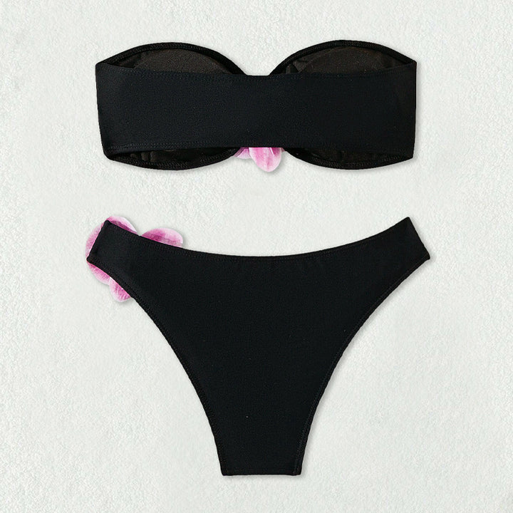 Damen Bandeau-Bikini mit eleganten Orchideen-Akzenten Drune