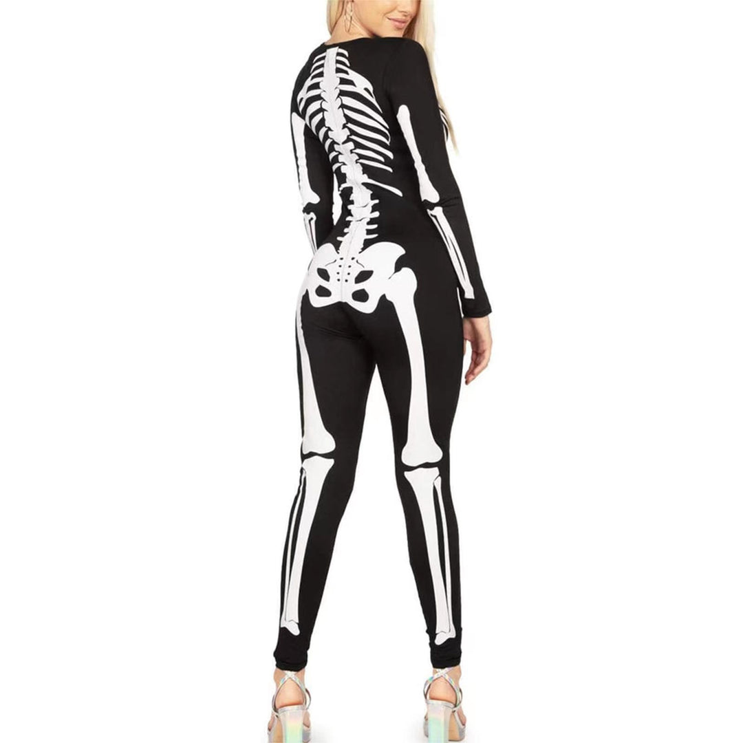 Femme Skeleton Print Bodysuit Drune