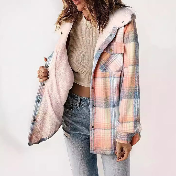 Damen Flanelljacke mit Fleecefutter Drune