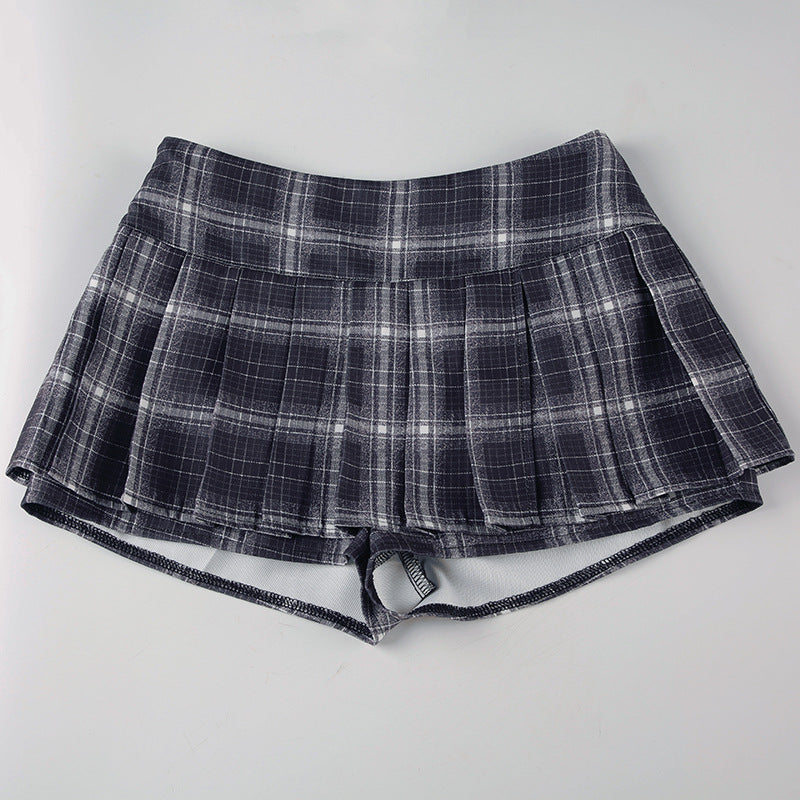 Damen Sportliche Shorts mit modischem Karomuster und elastischem Bund Drune