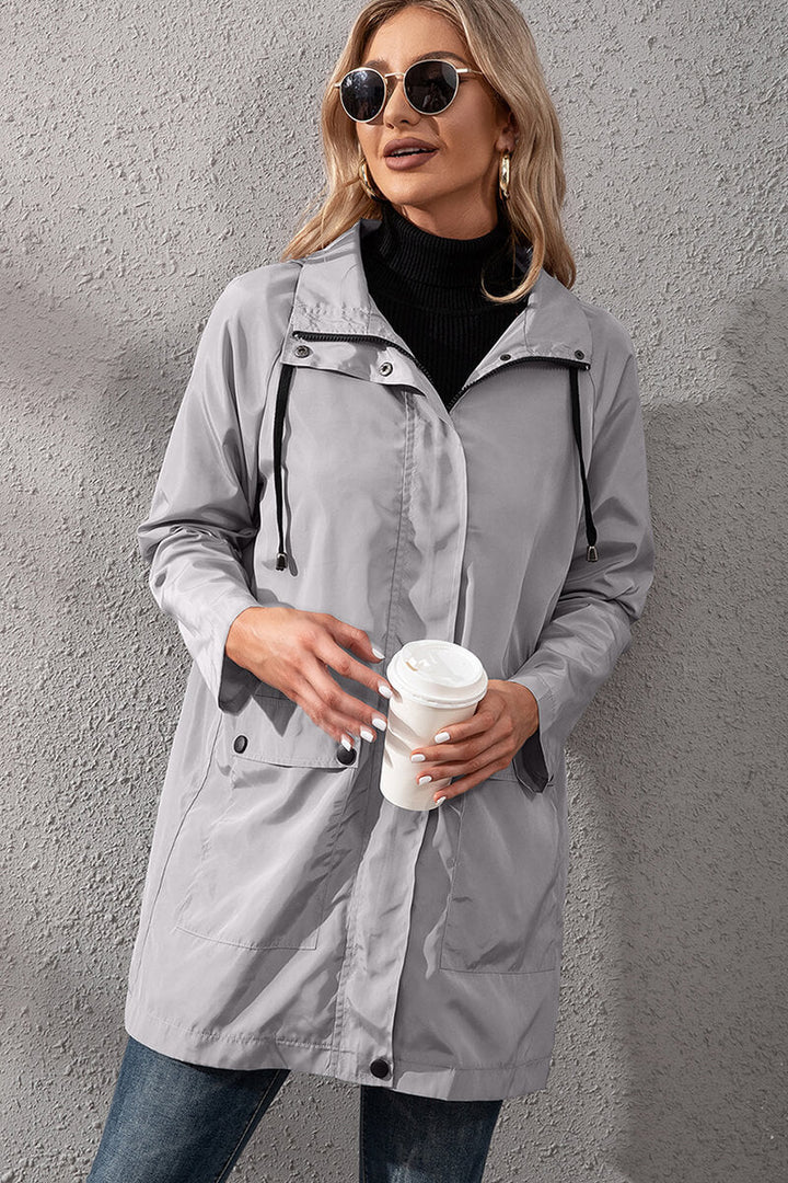 Drune | Kapuzen-Regenjacke - Verstellbare Taille - Wasserabweisend - Legere Oberbekleidung