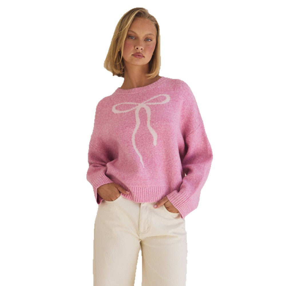 Damen Kuscheliger Pullover mit dekorativem Schleifenmuster Drune
