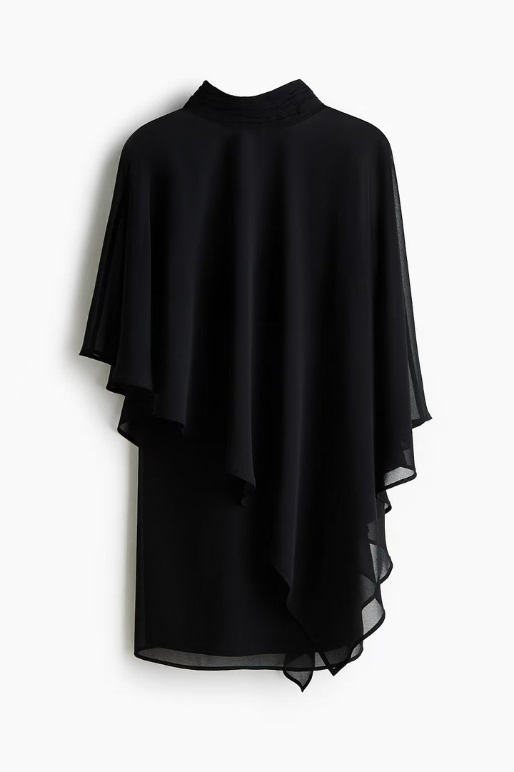 Damen elegante Chiffon-Tunika mit asymmetrischem Schnitt und fließendem Design Drune