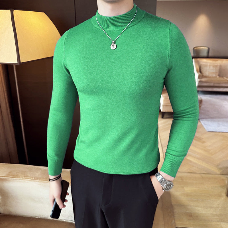 Herren modischer Pullover mit hohem Kragen und eleganter Passform Drune