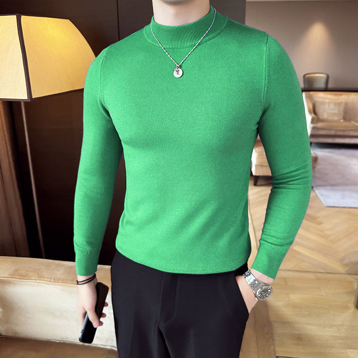 Herren modischer Pullover mit hohem Kragen und eleganter Passform Drune
