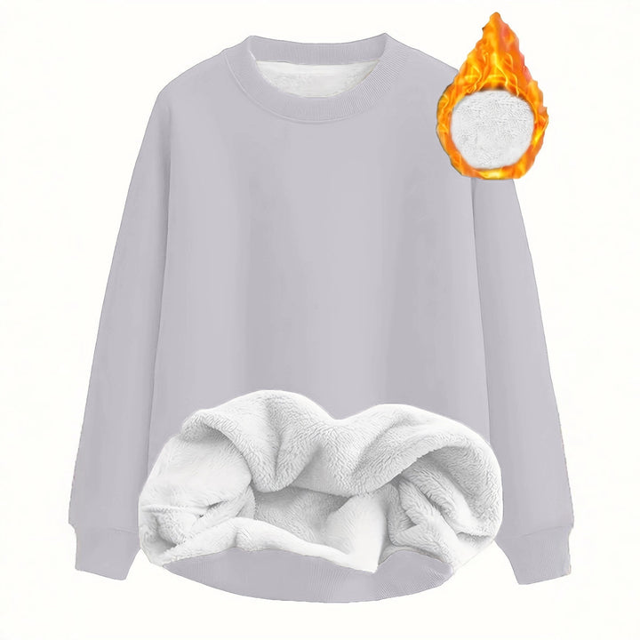 Damen Kuscheliger Fleece-Pullover mit weichem Innenfutter und elastischem Bund Drune