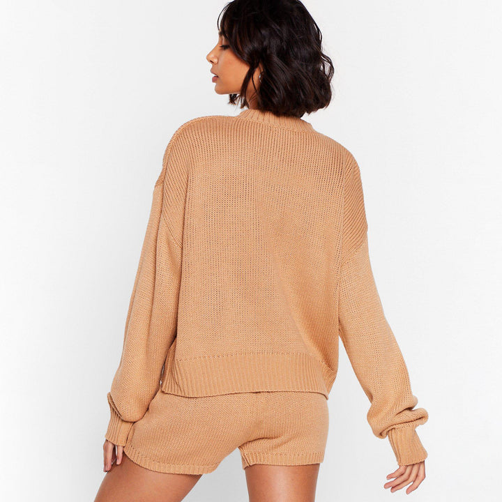 Damen Oversized Strickpullover mit strukturiertem Muster Drune