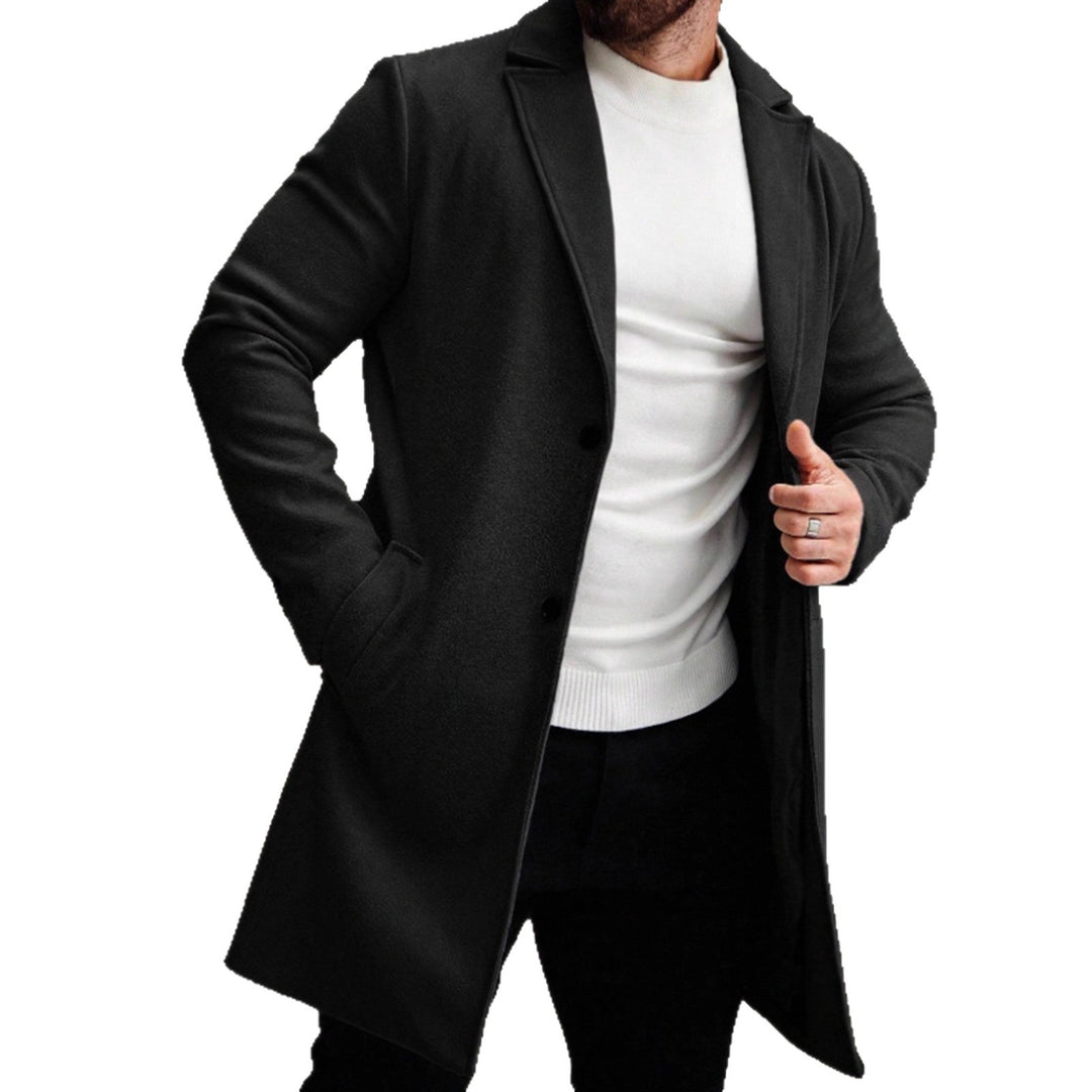 Herren eleganter Wollmantel mit schmaler Silhouette Drune