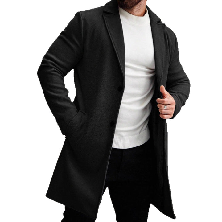 Herren eleganter Wollmantel mit schmaler Silhouette Drune