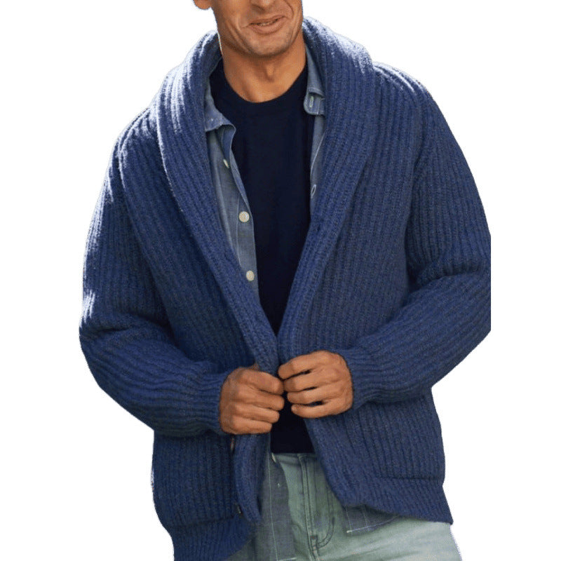 Herren Strickcardigan mit überworfenem Revers Drune