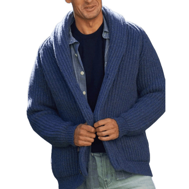 Herren Strickcardigan mit überworfenem Revers Drune