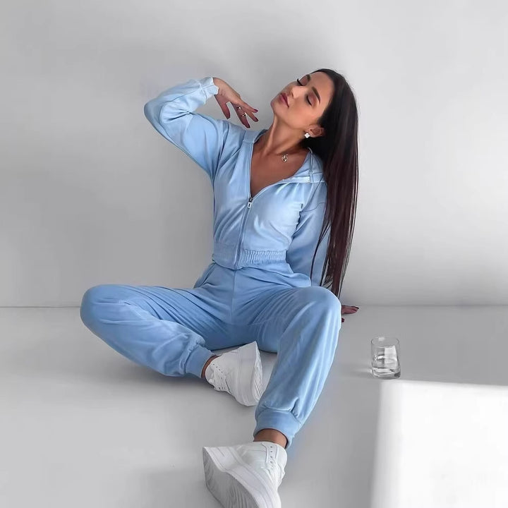 Damen Fleece-Overall mit Reißverschluss und Kapuze Drune