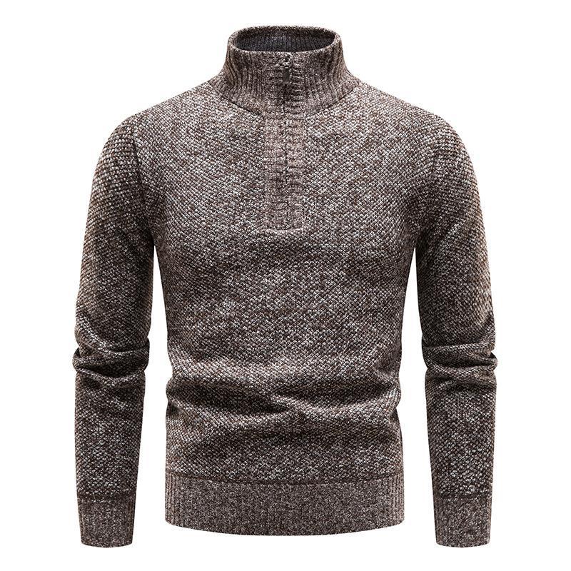 Herren Pullover mit halbem Reißverschluss und strukturiertem Design Drune