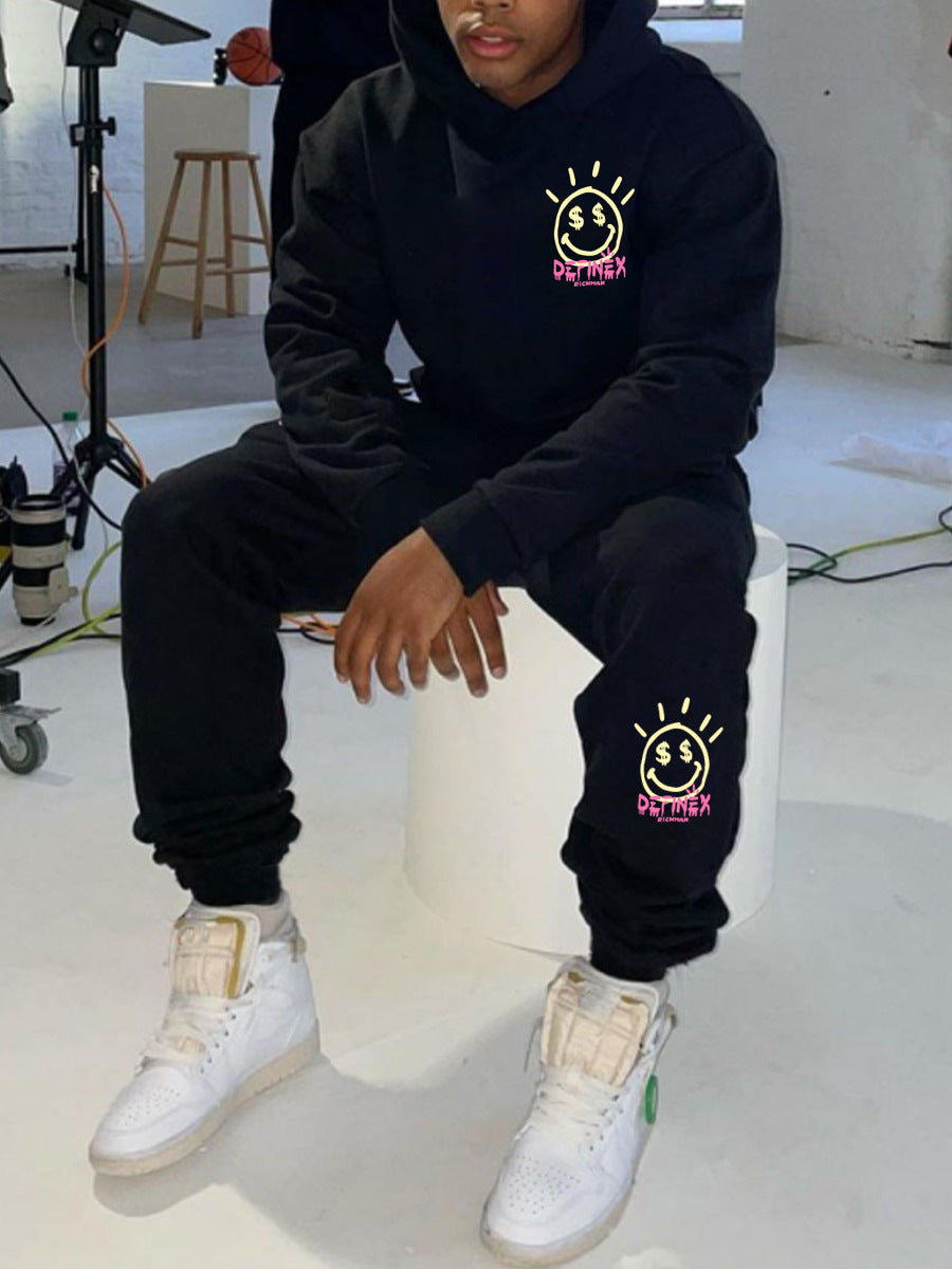 Damen Kapuzenpullover und Jogginghose Set mit lässigem Grafikdruck Drune
