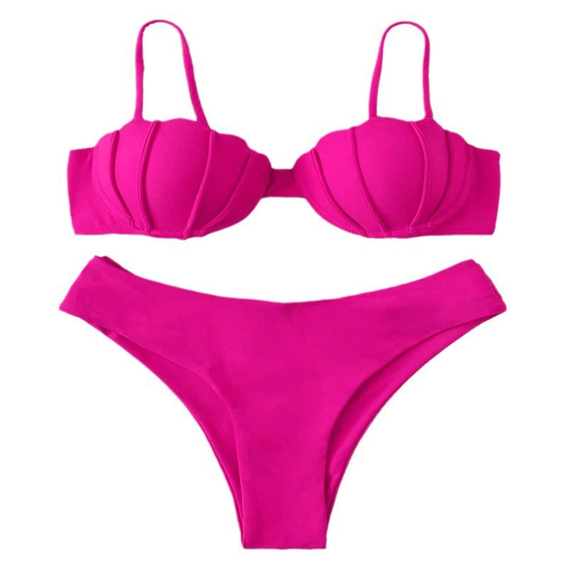 Damen Bikini-Set mit strukturierter Schalen-Optik Drune