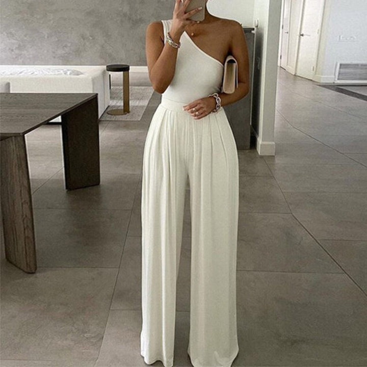 Damen Elegante Ein-schulter Jumpsuit Drune