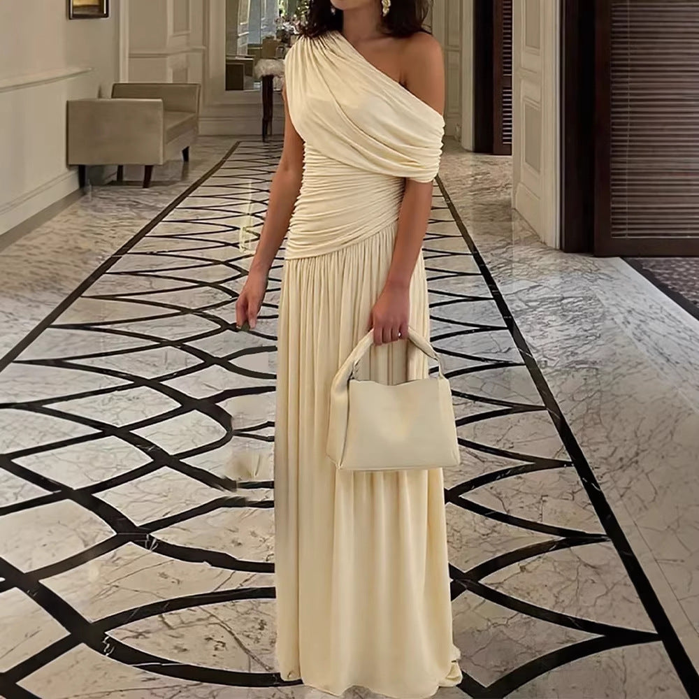 Damen Elegantes Wickel-Maxikleid mit asymmetrischem Schnitt und hochwertigem Jersey Drune