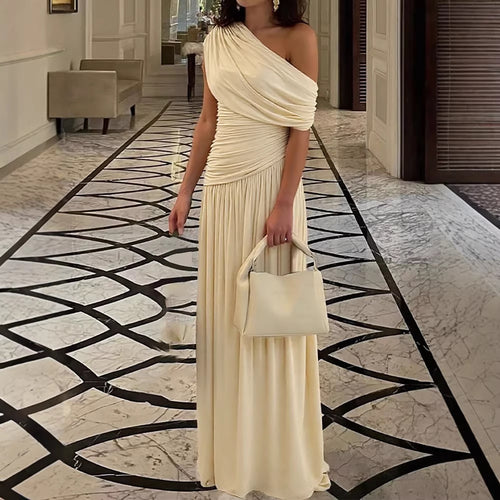 Damen Elegantes Wickel-Maxikleid mit asymmetrischem Schnitt und hochwertigem Jersey Drune