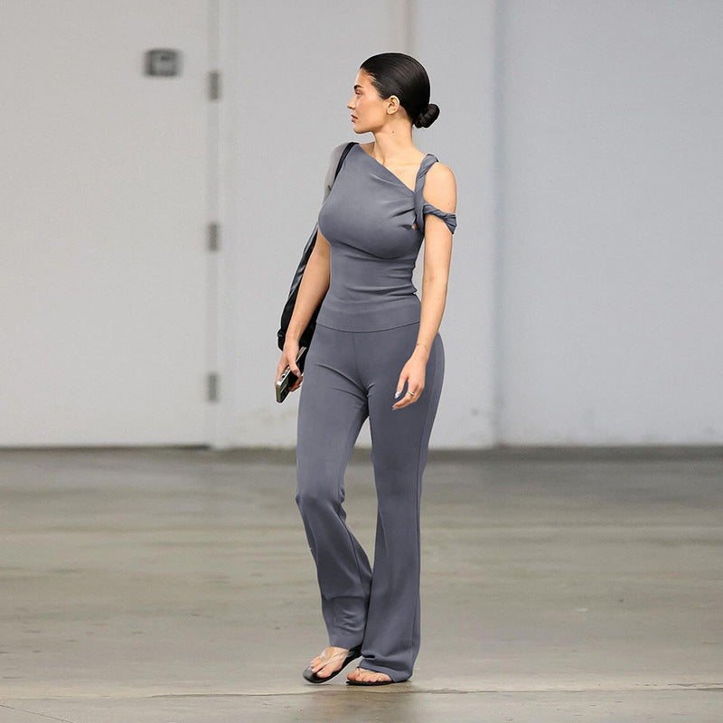Damen Eleganter Einteiler mit asymmetrischem Schnitt und geschmackvollem Detail Drune