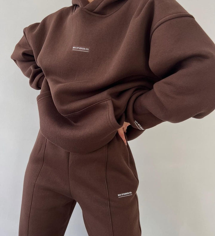 Damen lässiger oversized Kapuzenpullover mit praktischer Kängurutasche Drune
