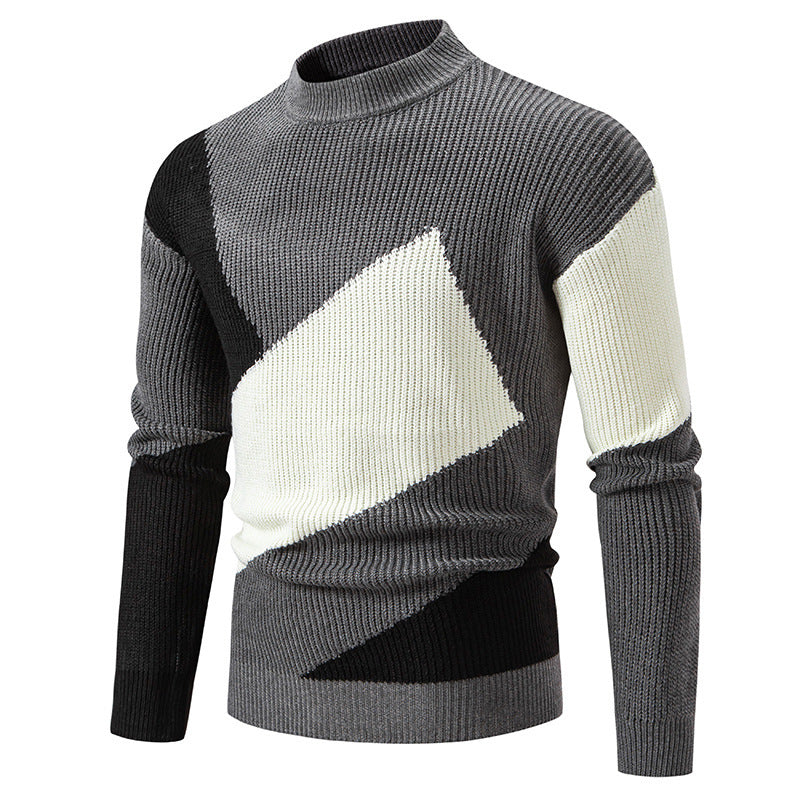 Herren modischer Rollkragenpullover mit modernem Grafikdesign Drune