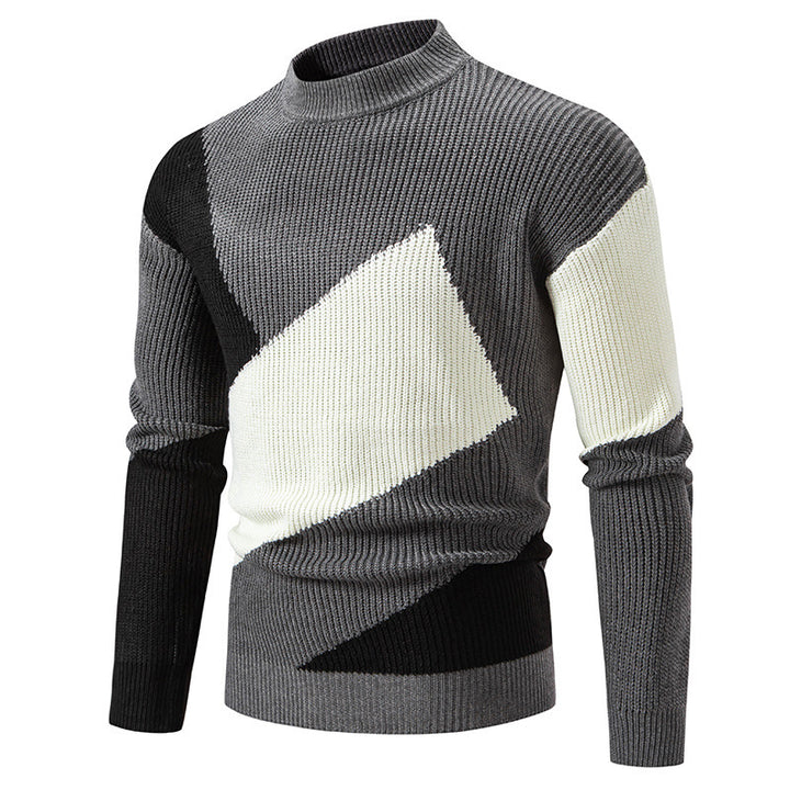 Herren modischer Rollkragenpullover mit modernem Grafikdesign Drune