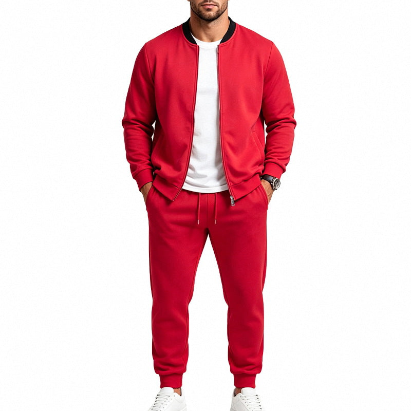 Herren nan sportives zweiteiliges Jogginganzug-Set mit Bomberjacke und konisch zulaufender Jogginghose Drune