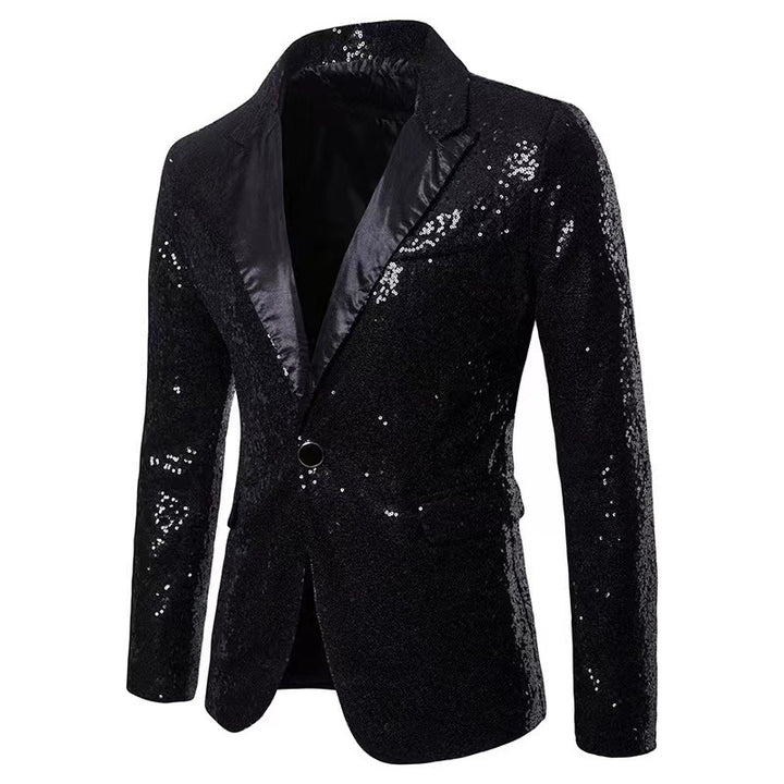 Herren schimmernder Pailletten Blazer Drune