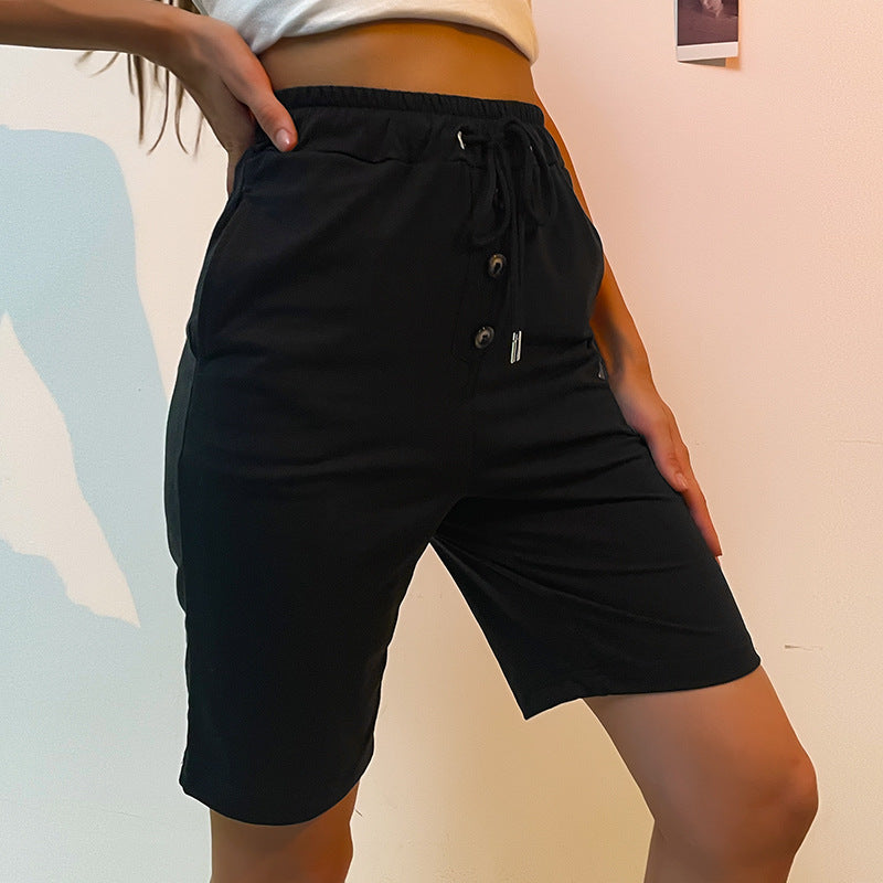 Damen Freizeit-Bermudashorts mit elastischem Bund und praktischen seitlichen Taschen Drune