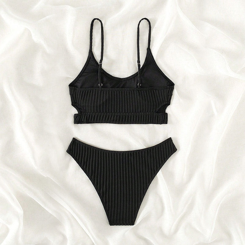 Damen Triangel-Bikini mit breiten Trägern und elegantem Rippendesign Drune