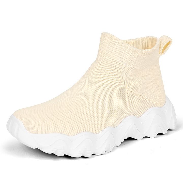 Damen nan elastischer Strick-Sockenschuh mit ergonomischer Wellen-Plateausohle Drune